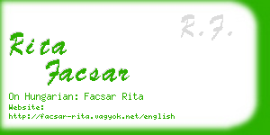 rita facsar business card